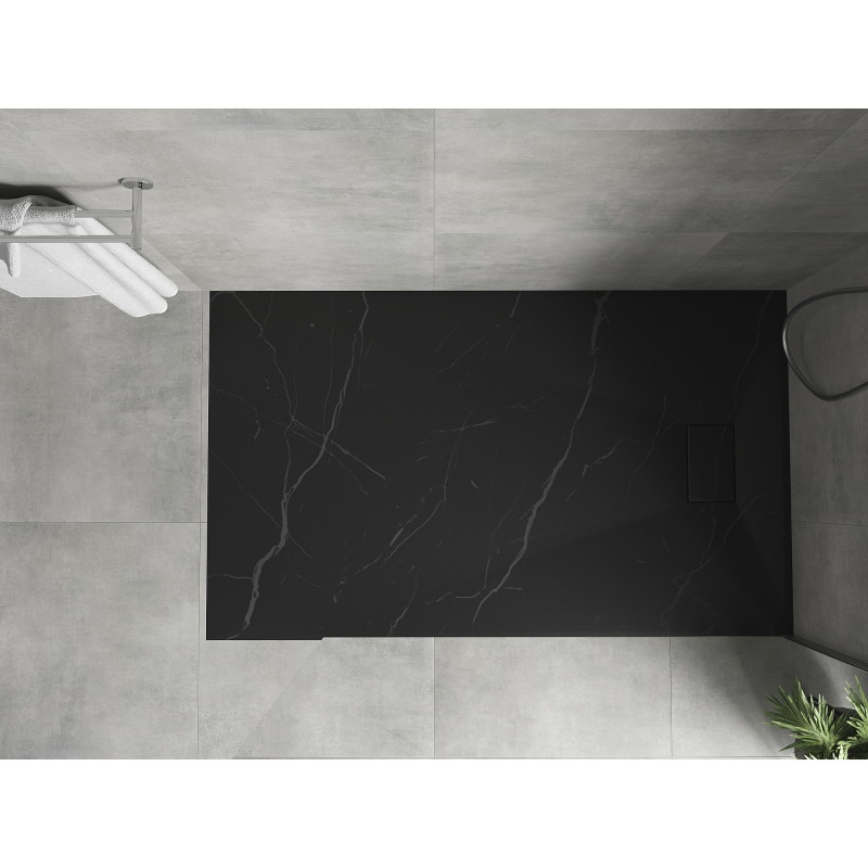 Mexen Hugo Rechteckige Duschwanne SMC 140 x 70 cm, schwarzer Stein - 42757014