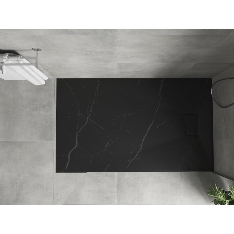 Mexen Hugo Rechteckige Duschwanne SMC 160 x 80 cm, schwarzer Stein - 42758016