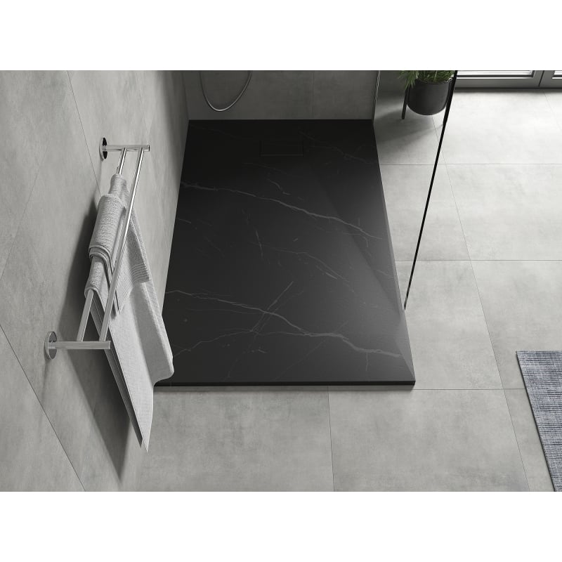 Mexen Hugo Rechteckige Duschwanne SMC 160 x 80 cm, schwarzer Stein - 42758016
