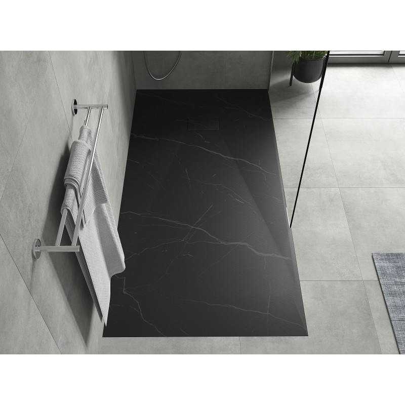 Mexen Hugo Rechteckige Duschwanne SMC 170 x 80 cm, schwarzer Stein - 42758017