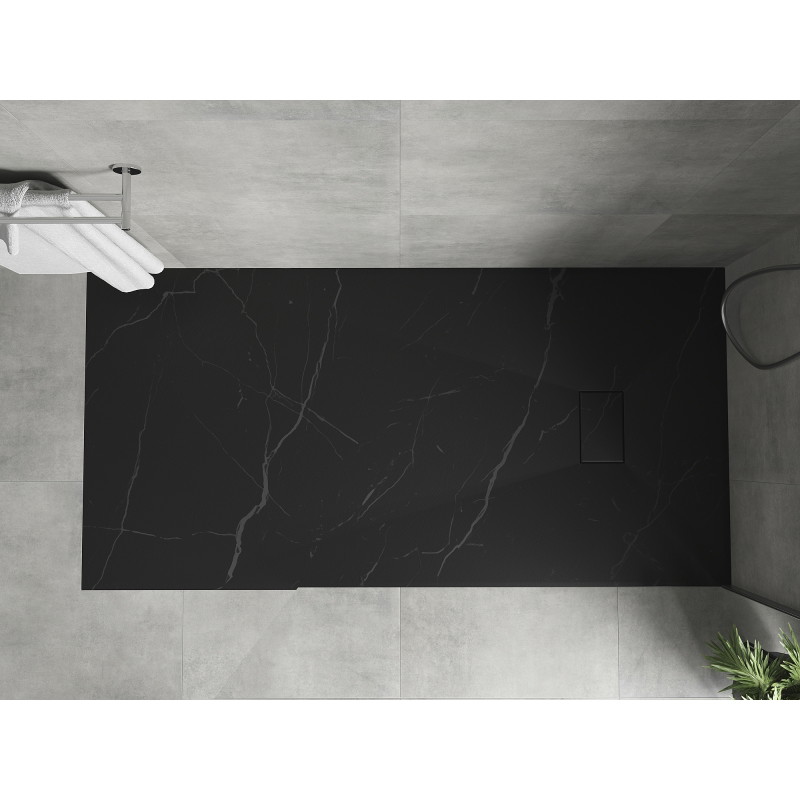 Mexen Hugo Rechteckige Duschwanne SMC 170 x 80 cm, schwarzer Stein - 42758017