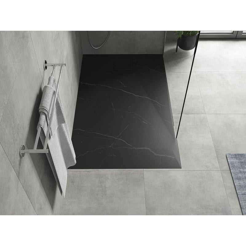 Mexen Hugo Rechteckige Duschwanne SMC 150 x 90 cm, schwarzer Stein - 42759015