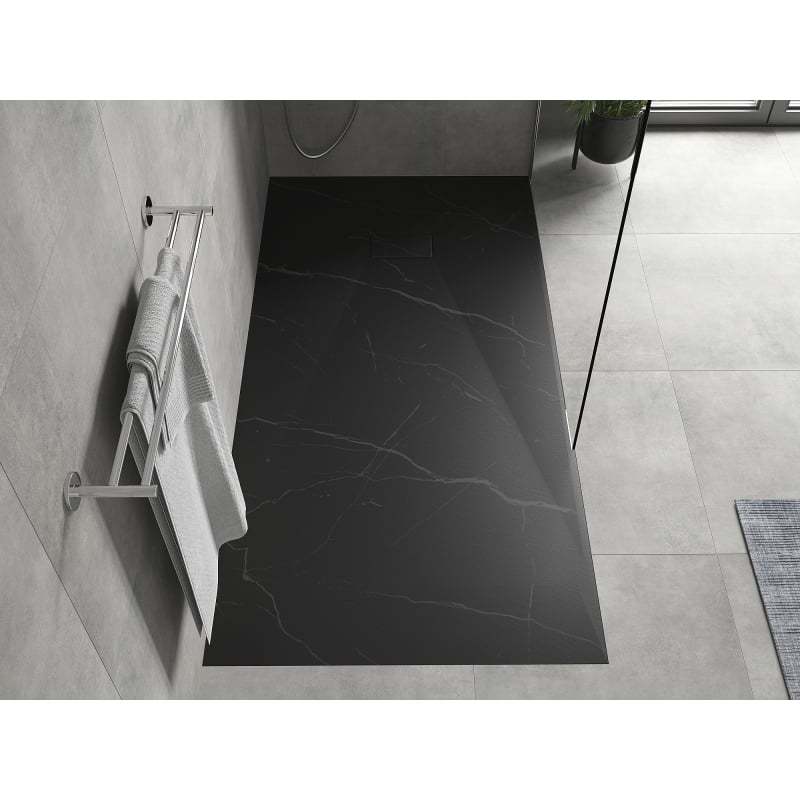 Mexen Hugo Rechteckige Duschwanne SMC 180 x 90 cm, schwarzer Stein - 42759018