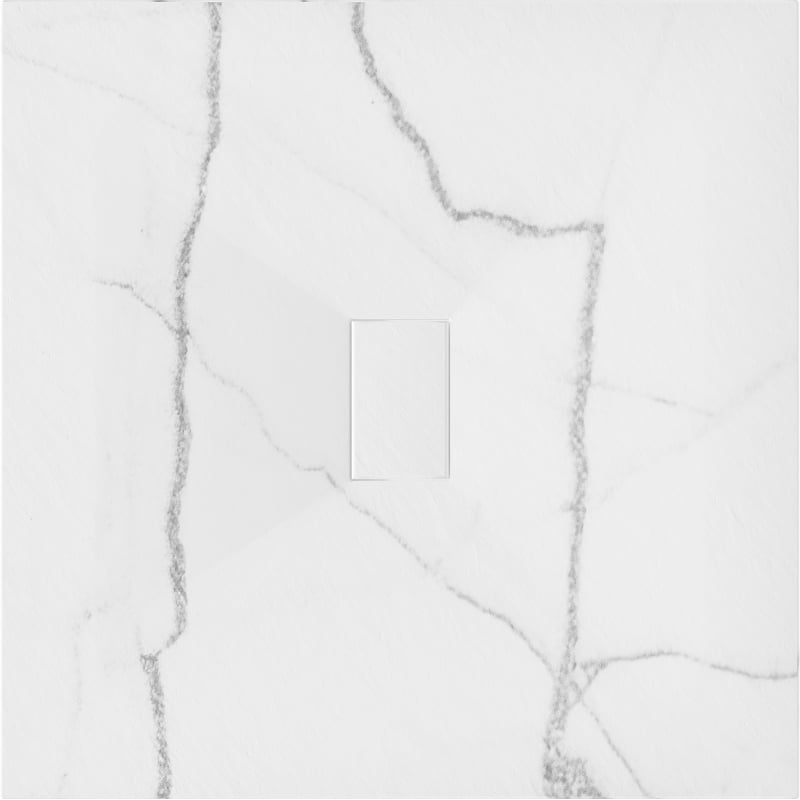 Mexen Hugo quadratische Duschwanne SMC 100 x 100 cm, weißer Stein - 42151010