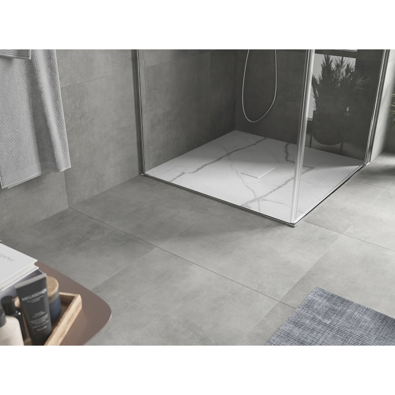 Mexen Hugo quadratische Duschwanne SMC 100 x 100 cm, weißer Stein - 42151010