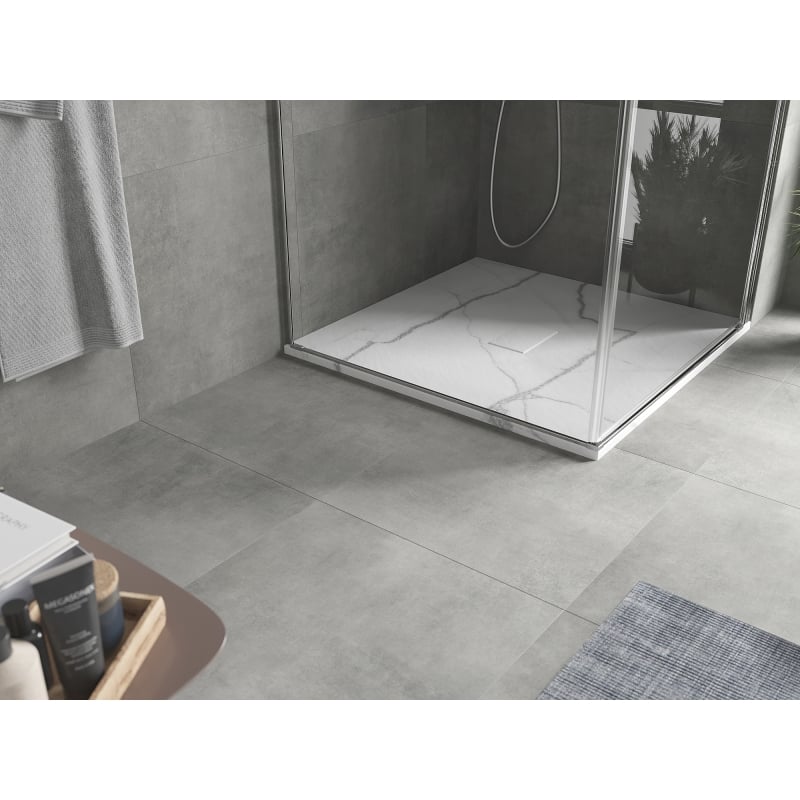 Mexen Hugo quadratische Duschwanne SMC 100 x 100 cm, weißer Stein - 42151010