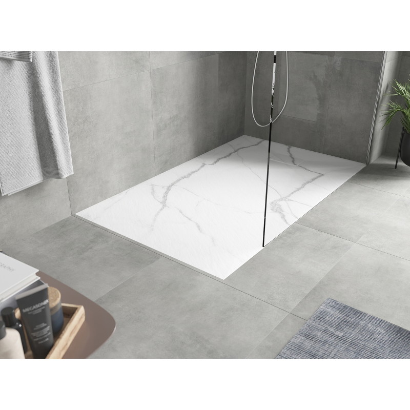 Mexen Hugo Rechteckige Duschwanne SMC 150 x 90 cm, weißer Stein - 42159015