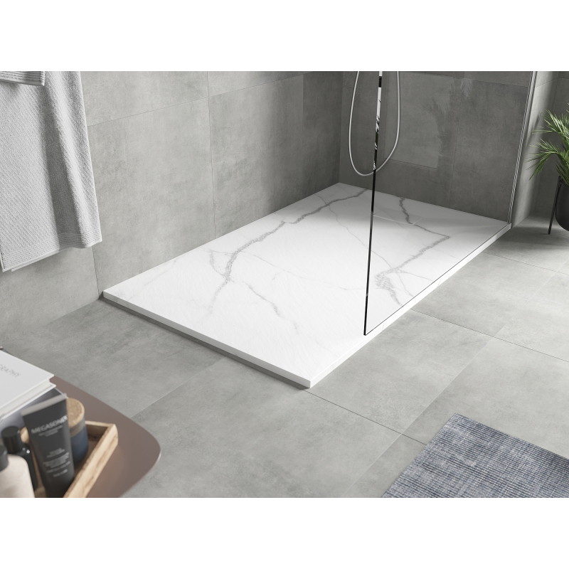 Mexen Hugo rechteckige Duschwanne SMC 140 x 90 cm, weißer Stein - 42159014