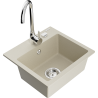 Mexen Milo granitspüle 1-becken mit Telma kÜchenarmatur, beige - 6505-69-670200-00
