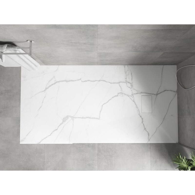 Mexen Hugo Rechteckige Duschwanne SMC 170 x 80 cm, weißer Stein - 42158017