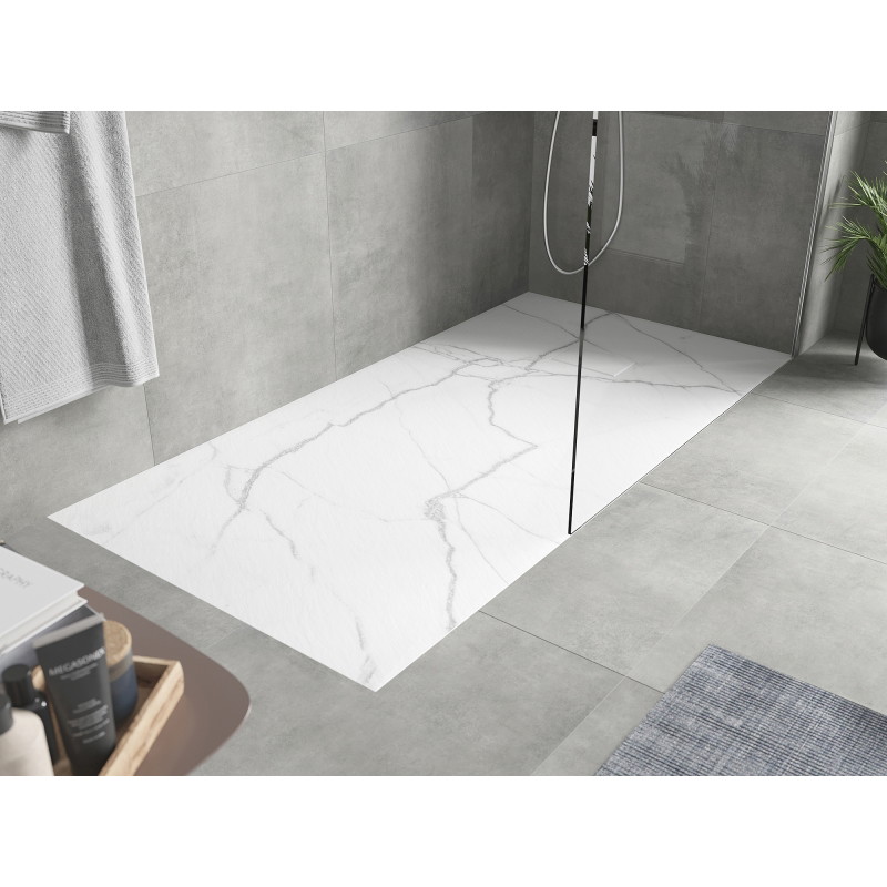 Mexen Hugo Rechteckige Duschwanne SMC 180 x 90 cm, weißer Stein - 42159018