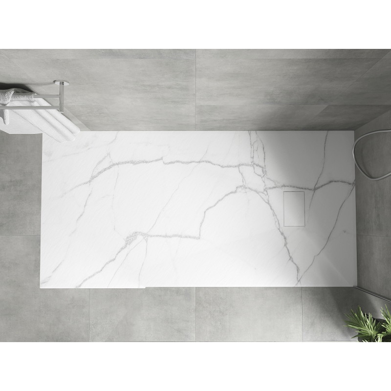 Mexen Hugo Rechteckige Duschwanne SMC 170 x 90 cm, weißer Stein - 42159017