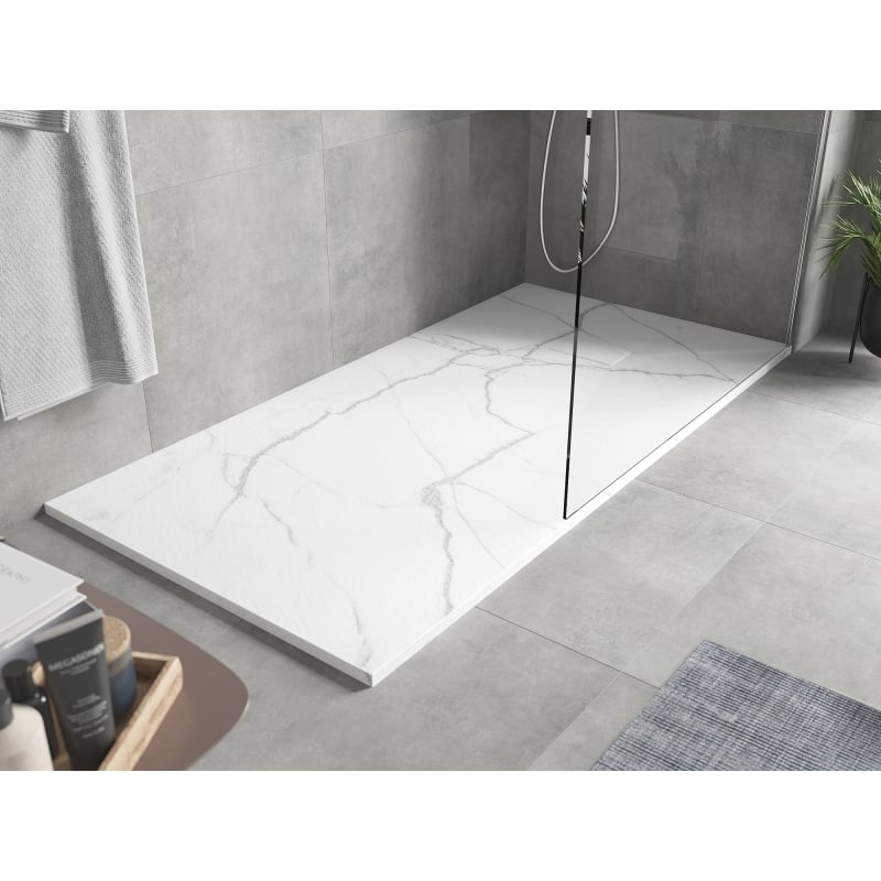 Mexen Hugo Rechteckige Duschwanne SMC 180 x 90 cm, weißer Stein - 42159018
