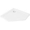 Mexen Flat fünfeckige Duschwanne Slim 90 x 90 cm, weiß, Siphon Chrom - 41P109090