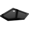 Mexen Flat Fünfeck-Duschwanne Slim 100 x 100 cm, schwarz, Ablauf chrom - 41P701010