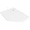 Mexen Flat fünfeckige Duschwanne Slim Links 90 x 80 cm, weiß, Siphon Chrom - 41P108090L