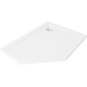 Mexen Flat Fünfeck-Duschwanne Slim Rechts 90 x 80 cm, weiß, Siphon Chrom - 41P108090R