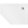 Mexen Flat Fünfeckige Slim-Duschwanne rechts 100 x 90 cm, weiß, Siphon chrom - 41P109010R