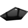 Mexen Flat Pentagonale Slim-Dusche rechts 100 x 80 cm, schwarz, Siphon Chrom - 41P708010R