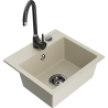 Mexen Milo Granitspüle 1-Becken mit Küchenarmatur Telma, beige - 6505-69-670200-70
