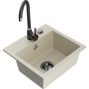 Mexen Milo Granitspüle 1-kammerig mit Küchenarmatur Telma, beige - 6505-69-670200-70