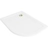 Mexen Flat Halbrunde Duschwanne Slim Links 120 x 90 cm, Weiß, Siphon Gold - 41109012L-G