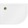 Mexen Flat Halbrunde Duschwanne Slim Links 120 x 90 cm, Weiß, Siphon Gold - 41109012L-G