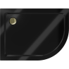 Mexen Flat Halbrunde Duschwanne Slim Links 120 x 80 cm, Schwarz, Siphon Gold - 41708012L-G