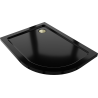 Mexen Flat Halbrunde Duschwanne Slim Links 120 x 80 cm, Schwarz, Siphon Gold - 41708012L-G