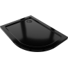 Mexen Flat Duschtasse halbrund slim links 120 x 80 cm, schwarz, Siphon schwarz - 41708012L-B