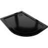Mexen Flat halbkreisförmige Duschwanne Slim links 120 x 90 cm, schwarz, schwarzer Siphon - 41709012L-B