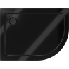 Mexen Flat halbkreisförmige Duschwanne Slim links 120 x 90 cm, schwarz, schwarzer Siphon - 41709012L-B