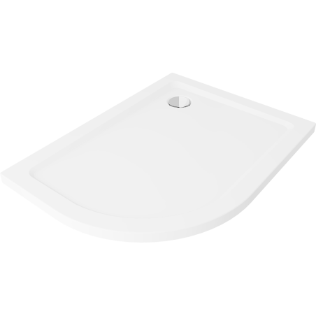 Mexen Flat Halbkreis-Duschwanne Slim 70 x 70 cm, weiß, Chrom-Siphon - 41107070