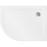 Mexen Flat Halbkreis-Duschwanne Slim 70 x 70 cm, weiß, Chrom-Siphon - 41107070
