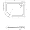 Mexen Flat Halbkreis-Duschwanne Slim 70 x 70 cm, weiß, Chrom-Siphon - 41107070