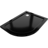 Mexen Flat Halbrunde Slim-Duschwanne rechts 120 x 90 cm, schwarz, Siphon chrom - 41709012P