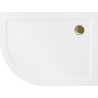 Mexen Flat halbkreisförmige Slim-Duschwanne rechts 120 x 90 cm, weiß, Siphon gold - 41109012P-G