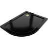 Mexen Flat Halbrunde Duschwanne Slim rechts 120 x 90 cm, schwarz, Siphon gold - 41709012P-G