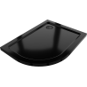 Mexen Flat Halbrunde Duschwanne Slim Rechts 120 x 90 cm, Schwarz, Syphon Schwarz - 41709012P-B