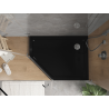 Mexen Flat Pentagonale Slim-Dusche rechts 100 x 80 cm, schwarz, Siphon Chrom - 41P708010R