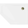 Mexen Flat Fünfeckige Duschwanne Slim rechts 100 x 80 cm, weiß, Siphon gold - 41P108010R-G