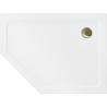 Mexen Flat Pentagonale Slim-Duschwanne rechts 100 x 90 cm, weiß, goldener Siphon - 41P109010R-G