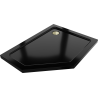 Mexen Flat Fünfeckige Slim-Duschwanne rechts 90 x 80 cm, schwarz, goldener Siphon - 41P708090R-G