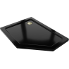 Mexen Flat Fünfeckige Duschwanne Slim Links 100 x 80 cm, schwarz, goldener Siphon - 41P708010L-G