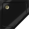 Mexen Flat fünfeckige Duschwanne Slim 90 x 90 cm, schwarz, Siphon gold - 41P709090-G