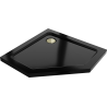 Mexen Flat fünfeckige Duschwanne Slim 90 x 90 cm, schwarz, Siphon gold - 41P709090-G