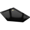 Mexen Flat fünfeckige Slim-Duschwanne links 100 x 90 cm, schwarz, Siphon gold - 41P709010L-G