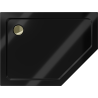 Mexen Flat fünfeckige Slim-Duschwanne links 100 x 90 cm, schwarz, Siphon gold - 41P709010L-G