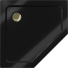 Mexen Flat pentagonale Duschwanne Slim 100 x 100 cm, schwarz, goldener Siphon - 41P701010-G