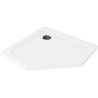 Mexen Flat Fünfeck-Duschwanne Slim 80 x 80 cm, weiß, schwarzer Siphon - 41P108080-B